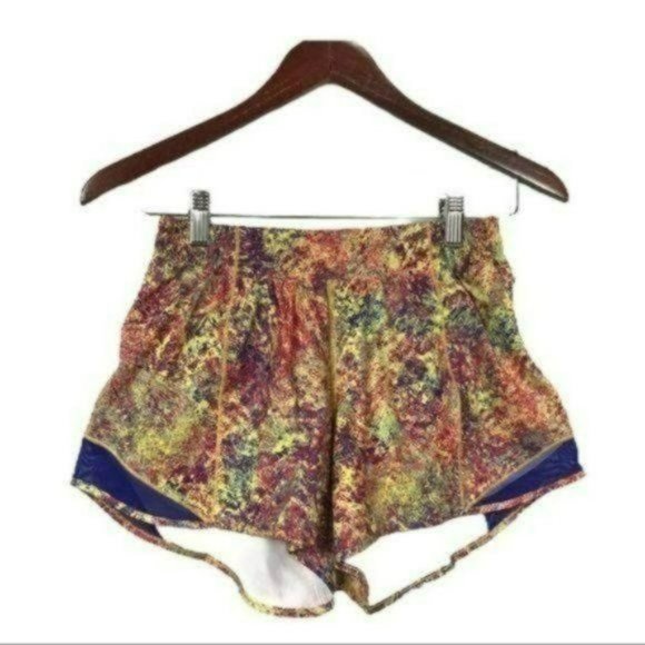 Lululemon Seawheeze Hotty Hot Shorts Woodland Sprint Rare Size 12 Tall New